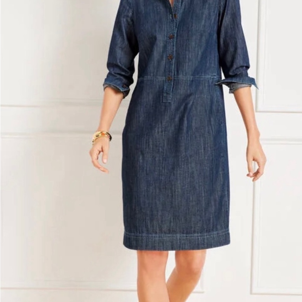 Talbots Denim Popover Shirt Dress-Size 16